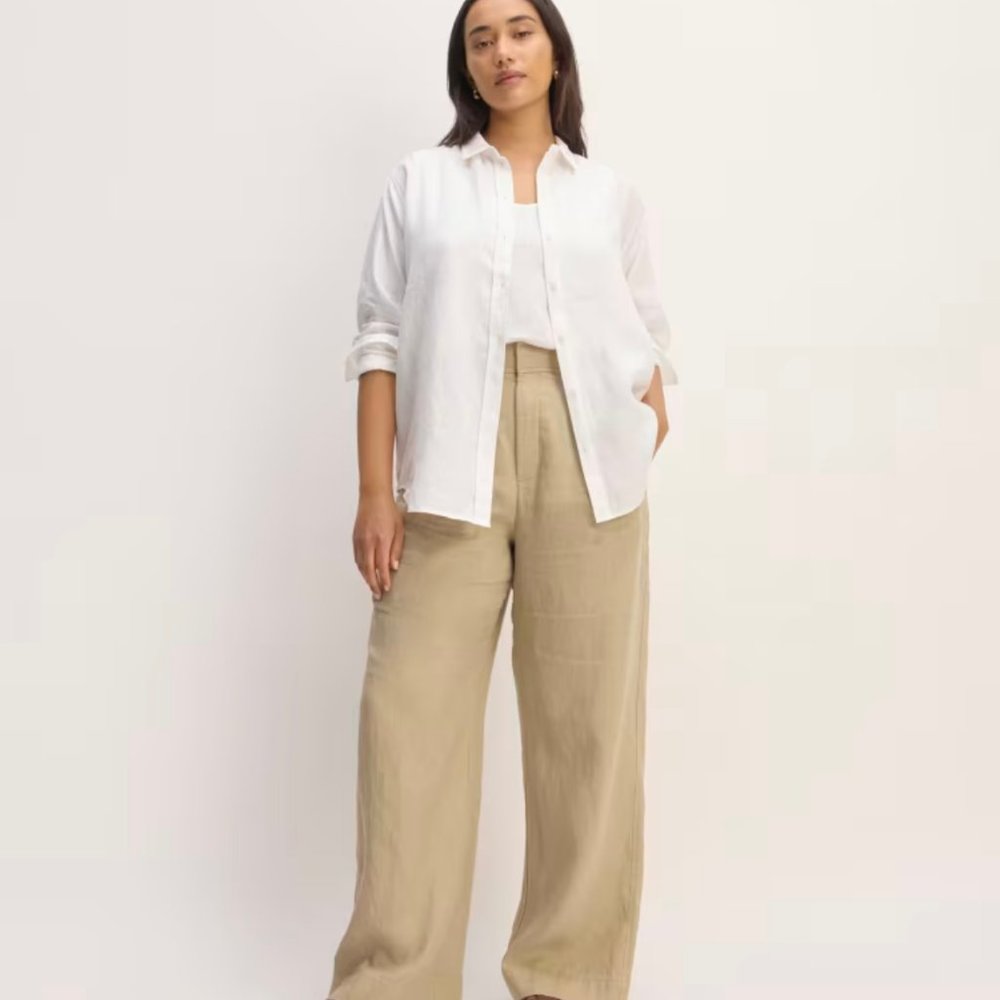 Everlane The Linen Relaxed Shirt - Women's white, size 4